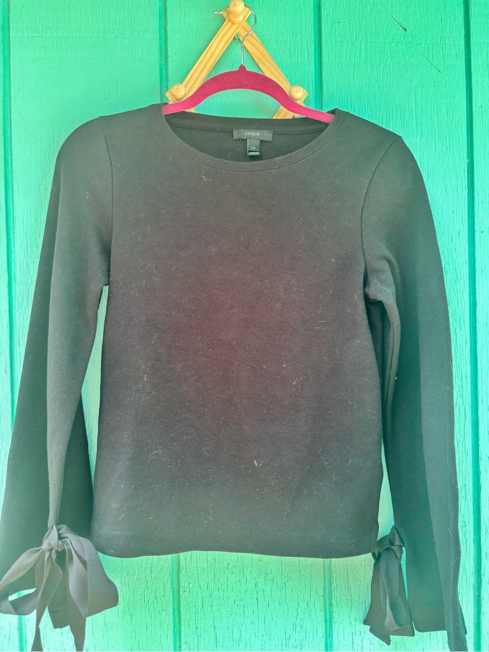 J.Crew Fancy Black Tie Sweatshirt Women's Size XXS